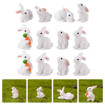 Tavşan Paskalya Mini Tavşan Figürleri Minyatür Heykelcik Reçine Rakamlar Kek Yıl Yeni Şekil Tavşanlar Peyzaj Süslemeleri Heykeli