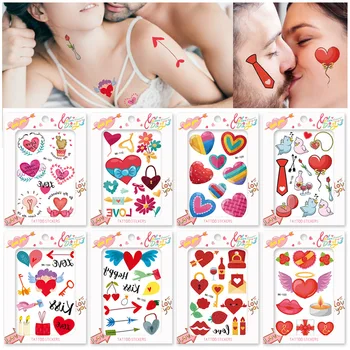Tırnak Pul sevgililer Günü Gül Aşk Çiçek Mektup Dövme Etiket Geri Tutkal Tırnak Tırnak Etiket Takı Tırnak Sanat Süslemeleri