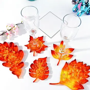 Yaprak Coaster silikon kalıp DIY ısıya dayanıklı akçaağaç yaprağı Coaster kalıp Coaster epoksi reçine kalıp DIY takı yapımı araçları için
