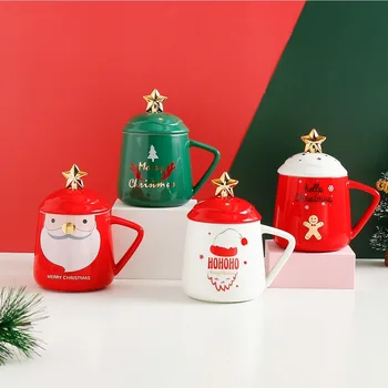 Yaratıcı Noel seramik kupa hediye kupa Büyük kapasiteli kupa kahve kupa.