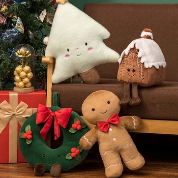 Yeni Yıl Dekor Karikatür Zencefilli Kurabiye Adam Noel Dekorasyon peluş oyuncak Simüle Doğum Günü Ağacı Bebek Noel Festivali Çocuk Çocuk Hediye