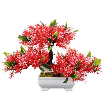 Yeşil Bitki Saksı yapay çiçek Simülasyon Plastik bonsai saksısı Bitki Süsler Ev Masa Bahçe Dekor Parti Otel Dekor