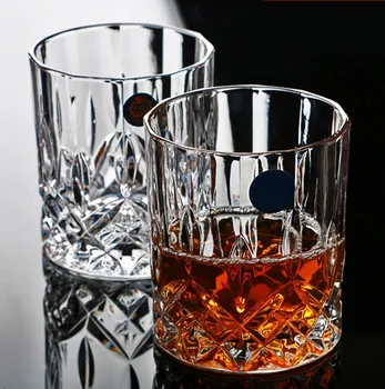 Yuvarlak Cam kurşunsuz ısıya dayanıklı şeffaf kristal Bira Viski Brendi Votka Kupası çok Desen Drinkware Bar Hediyeler kadeh