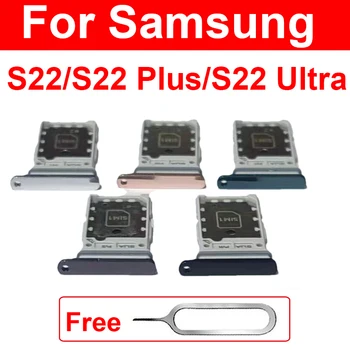 Çift Sım Kart Tepsi İçin Samsung S22 S22 Artı S22 Ultra Tek Çift Sım Kart Tepsi Yuvası Mikro SD Kart Tutucu Okuyucu Parçaları
