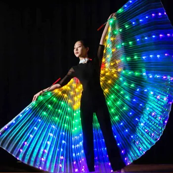 Çocuk ve Yetişkin Renkli Renk LED Kelebek Kanatları Oryantal Dans Bellydance Karnaval Led Kostümleri Noel Gösterir