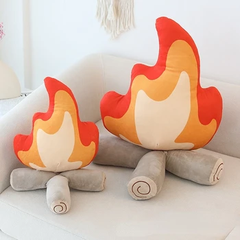 Şenlik ateşi Yastık peluş oyuncak Karikatür Sevimli Alev Peluş Bebek Yastık Çocuk Alev Yastık
