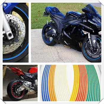 Şeritler Motosiklet Tekerlek Sticker Yansıtıcı Çıkartmaları Jant Bant Bisiklet Araba Styling İçin YAMAHA 250 YZ250F HONDA CBR500R CB500F X