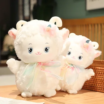 Кружевной галстук-бабочка ягненка Lace Bow Tie Lamb Mimi Plush Toy Doll Alpaca Rag Doll Doll Little Sheep Gift